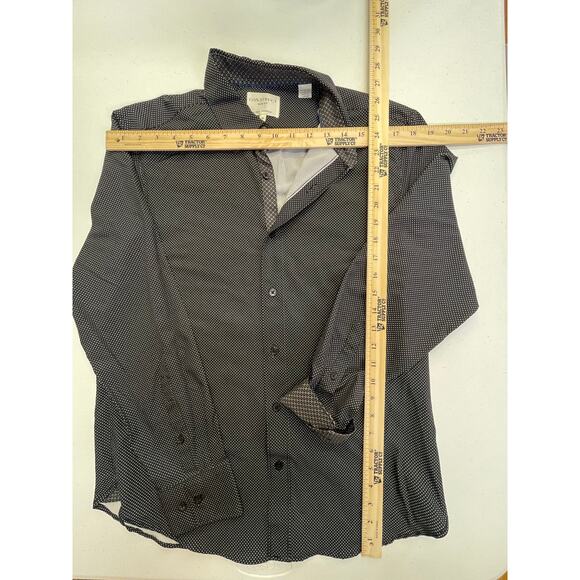 Men’s Medium Construct Shirt, black with white Polka Dots - Picture 5 of 8